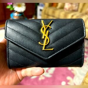Authentic YSL Cassandre Grain de Poudre Wallet